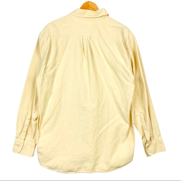Alan Flusser Yellow Cotton Button Down Pocket Long Sleeve Casual Dress Shirt - Picture 3 of 11